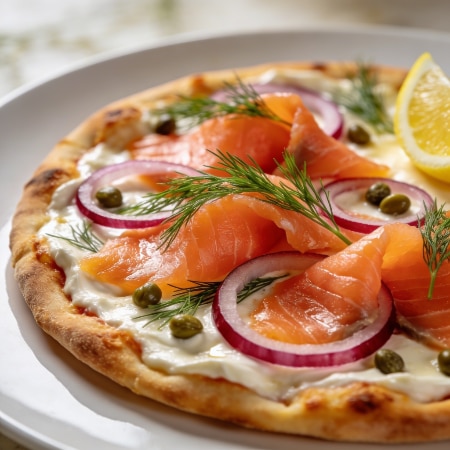 Pizza au saumon fumé
